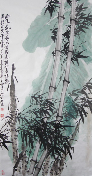 向士平《竹子》68×136cm